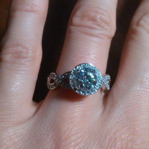 Simulated Diamond Sterling Silver Ring (Size 8) - Picture 11 of 14